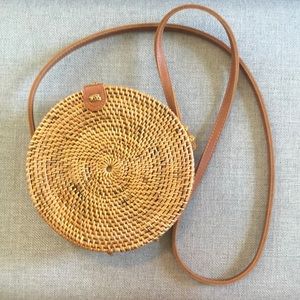Rattan cross body bag